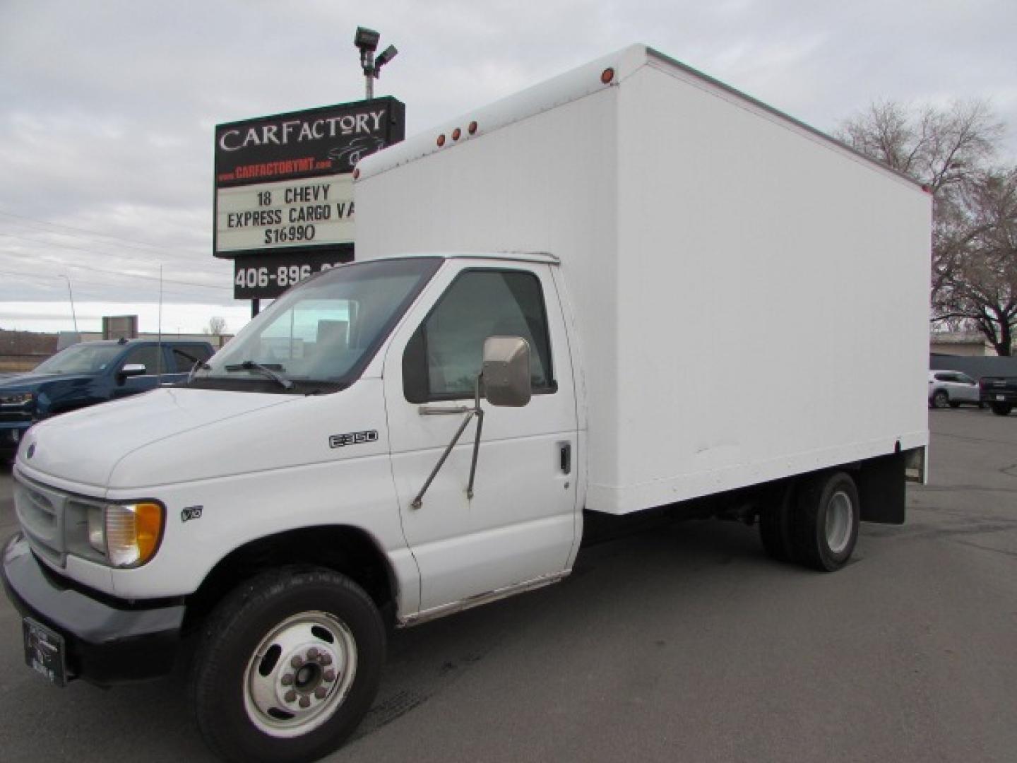 1998 White /Gray Ford Econoline Box van (1FDWE30S0WH) with an 6.8 V10 engine, Automatic transmission, located at 4562 State Avenue, Billings, MT, 59101, (406) 896-9833, 45.769516, -108.526772 - Photo#0